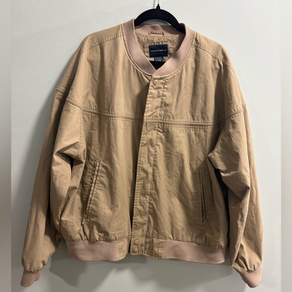 Kinghtsbridge Men's Tan Bomber Jacket Size XL